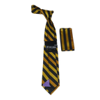Men's Stacy Adams Tie and Hankie Set Woven Silky Fabric #Stacy49 Gold - J.Valintin Men's Wear Legend - 128