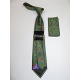 Men's Stacy Adams Tie and Hankie Set Woven Silky Fabric #Stacy70 Green - J.Valintin Men's Wear Legend - 149