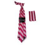 Men's Stacy Adams Tie and Hankie Set Woven Silky #St4 Fuchsia Pink - J.Valintin Men's Wear Legend - 24805