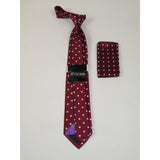 Men's Stacy Adams Tie and Hankie Set Woven Silky #Stacy11 Burgundy Polka Dot - J.Valintin Men's Wear Legend - 86