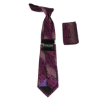 Men's Stacy Adams Tie and Hankie Set Woven Silky #Stacy84 Fuchsia Paisley - J.Valintin Men's Wear Legend - 163