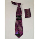 Men's Stacy Adams Tie and Hankie Set Woven Silky #Stacy84 Fuchsia Paisley - J.Valintin Men's Wear Legend - 163