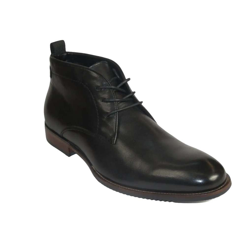 Men's Steve Madden Boot High Top Shoes Lace up Soft Leather Shaunn Black - J.Valintin Men's Wear Legend - 99668