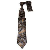 Mens Steven Land 100% Woven Silk Big Knot Tie and Hankie Set BW2411 - 03 Black - J.Valintin Men's Wear Legend - BW2411 - 03