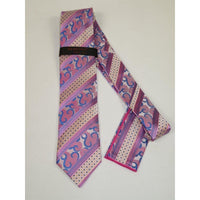 Mens Steven Land 100% Woven Silk Big Knot Tie and Hankie Set BW2426 - 08 Pink - J.Valintin Men's Wear Legend - BW2426 - 08