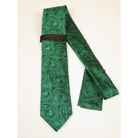 Mens Steven Land 100% Woven Silk Big Knot Tie and Hankie Set BW2436 - 06 Green - J.Valintin Men's Wear Legend - BW2436 - 06