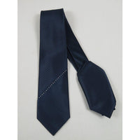 Mens Steven Land Density 100% Silk Crystal Pleated Tie/Hankie CRP30 - 04 Navy - J.Valintin Men's Wear Legend - CRP30 - 04