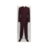 Mens Suit Apollo King Banded Collarless Chinese Mandarin Wide Leg AG96 Burgundy - J.Valintin Men's Wear Legend - 72937