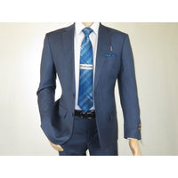 Men's Suit by Giorgio Cosani Textured Wool/Cashmere Blend 901 - 19 Blue 52 Long - J.Valintin Men's Wear Legend - 29367