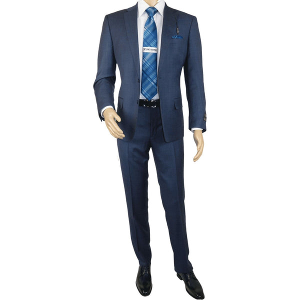 Men's Suit by Giorgio Cosani Textured Wool/Cashmere Blend 901 - 19 Blue 52 Long - J.Valintin Men's Wear Legend - 29367