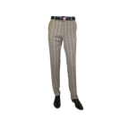 Mens Suit by RENOIR English Plaid Window Pane European Business 291 - 5 Beige blue - J.Valintin Men's Wear Legend - 32127
