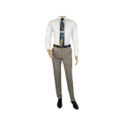Mens Suit by RENOIR English Plaid Window Pane European Business 291 - 5 Beige blue - J.Valintin Men's Wear Legend - 32127