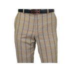 Mens Suit by RENOIR English Plaid Window Pane European Business 291 - 5 Beige blue - J.Valintin Men's Wear Legend - 32127