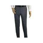 Mens Suit RENOIR English Plaid Window Pane Stretch Slim Fit Comfort 293 - 14 Gray - J.Valintin Men's Wear Legend - 19099