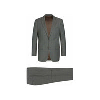 Mens Suit RENOIR English Window Pane Classic Fit Business 292 - 2 Gray Blue - J.Valintin Men's Wear Legend - 19068