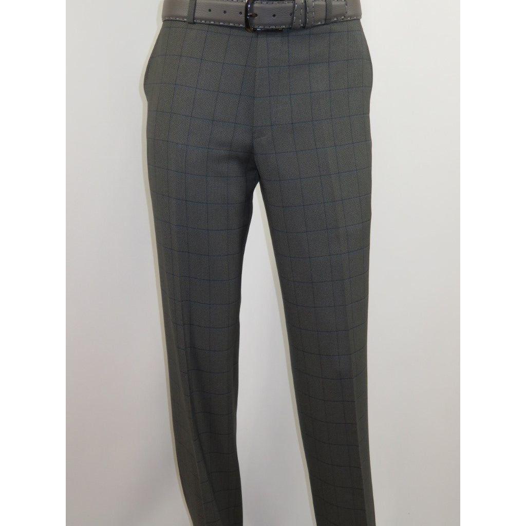 Mens Suit RENOIR English Window Pane Classic Fit Business 292 - 2 Gray Blue - J.Valintin Men's Wear Legend - 19068