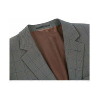 Mens Suit RENOIR English Window Pane Classic Fit Business 292 - 2 Gray Blue - J.Valintin Men's Wear Legend - 19068