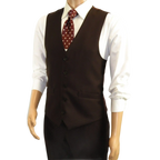 Men's Suit Separate Vest V - neck Adjustable Strap 5Button 201 - 5 Brown - J.Valintin Men's Wear Legend - 201 - 5 - Brown Vest - 36