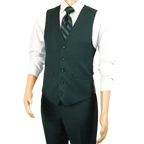 Men's Suit Separate Vest V - neck Adjustable Strap 5Button 2Pockets 201 - 9 Green - J.Valintin Men's Wear Legend - 201 - 9 - Green Vest - 36