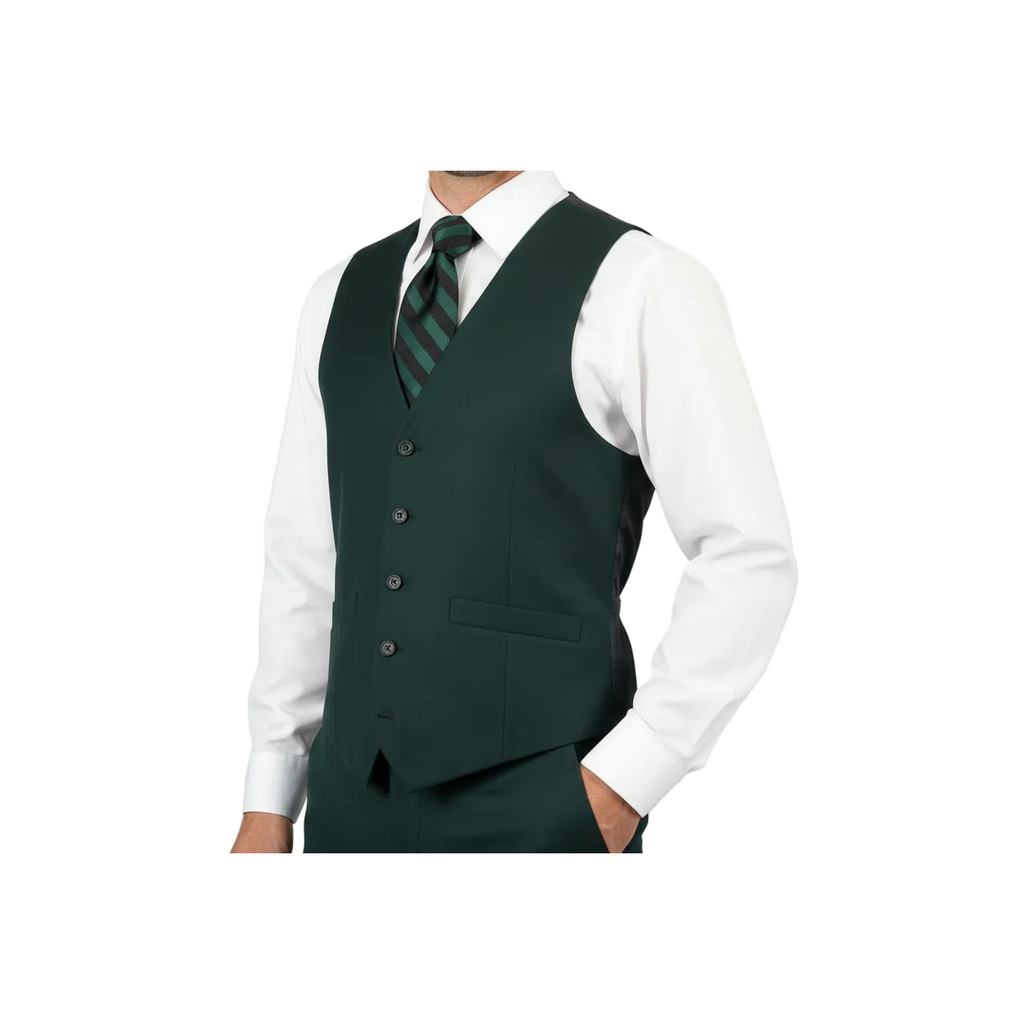 Men's Renoir Suit Vest V-neck Adjustable Strap 5Button 2Pockets 201-9 Green
