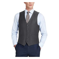 Men's Suit Separate Vest V - neck Adjustable Strap 5Button 2Pockets 202 - 1 Charcoal - J.Valintin Men's Wear Legend - 202 - 1 - Charcoal Vest - 36