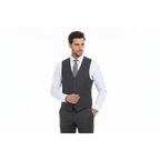 Men's Renoir Suit Vest V-neck Adjustable Strap 5Button 2Pockets 202-1 Charcoal