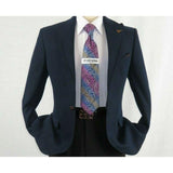 Mens Suit Turkey Flannel Jacket Peak Lapel One Button 20 - 02 Navy Wessi JValintin - J.Valintin Men's Wear Legend - 72079