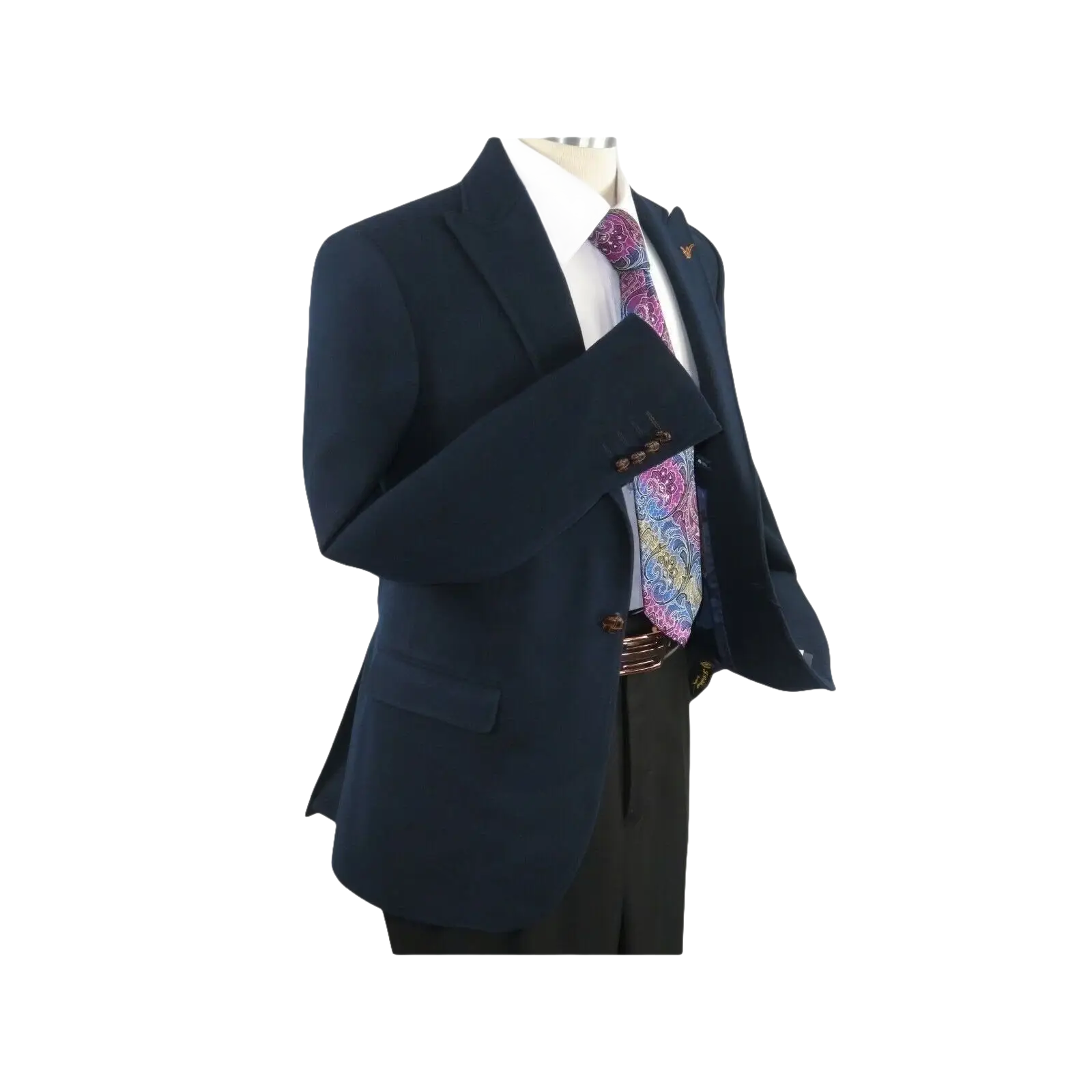 Mens Suit Turkey Flannel Jacket Peak Lapel One Button 20 - 02 Navy Wessi JValintin - J.Valintin Men's Wear Legend - 72079
