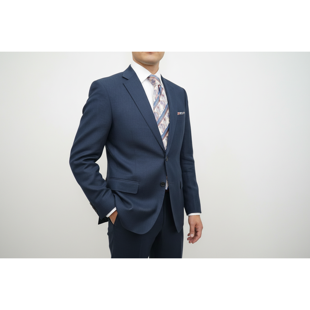 Men's Summer Linen Suit Apollo King Half Lined 2 Button European LN2 Navy Blue