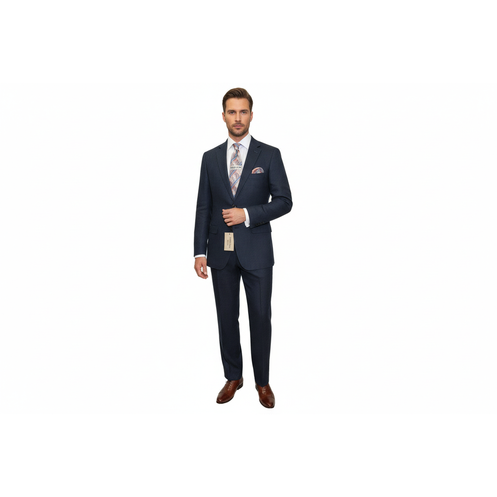 Men's Summer Linen Suit Apollo King Half Lined 2 Button European LN2 Navy Blue