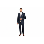 Men's Summer Linen Suit Apollo King Half Lined 2 Button European LN2 Navy Blue