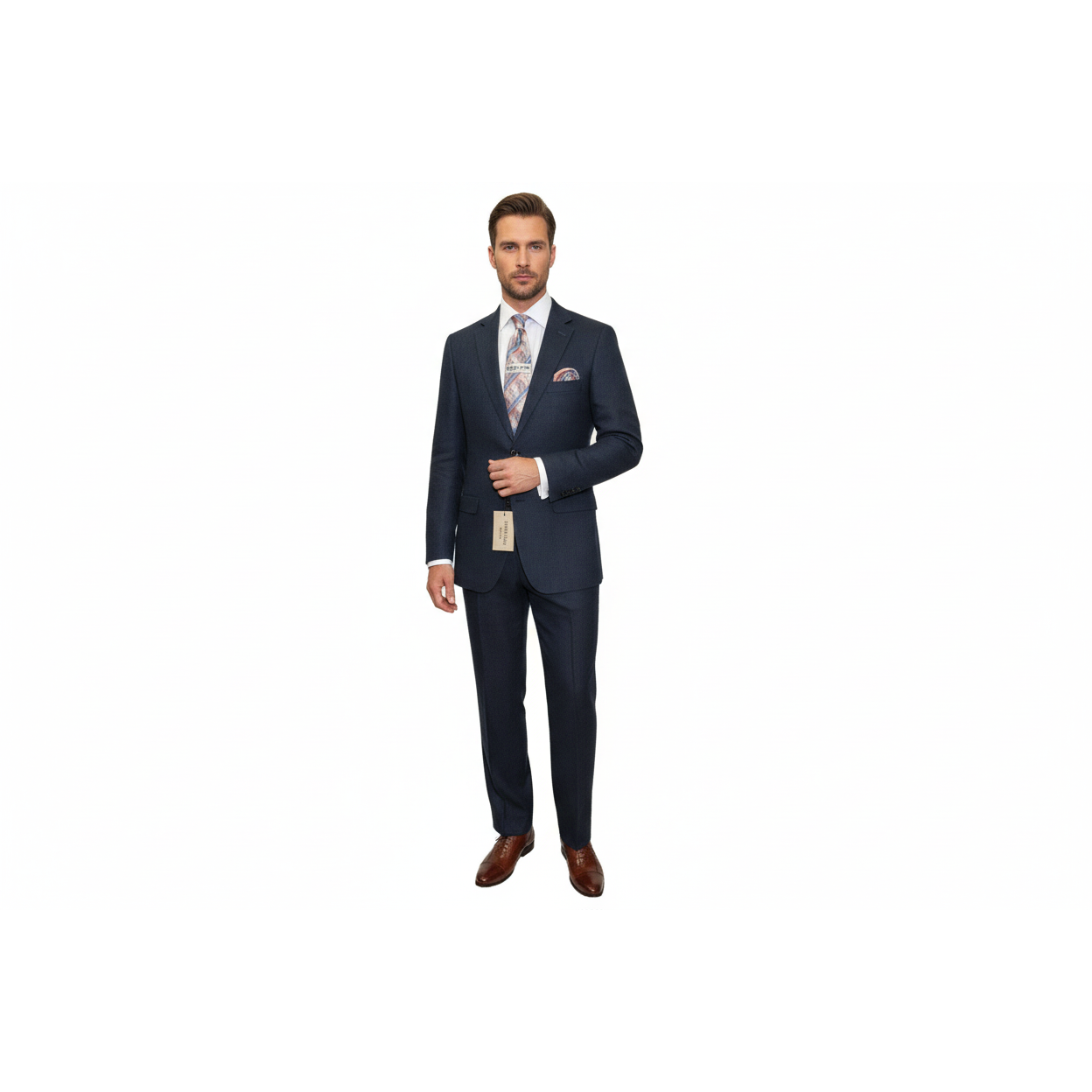 Men's Summer Linen Suit Apollo King Half Lined 2 Button European LN2 Navy Blue