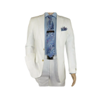 Mens Summer Linen Suit Apollo King Half Lined 2 Button European LN6 White Party - J.Valintin Men's Wear Legend - 93799