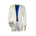 Mens Summer Linen Suit Apollo King Half Lined 2 Button European LN6 White Party - J.Valintin Men's Wear Legend - 93799