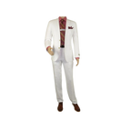 Men's Summer Linen Suit Apollo King Half Lined 2 Button Modern Fit SLN8 White - J.Valintin Men's Wear Legend - 7818
