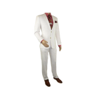 Men's Summer Linen Suit Apollo King Half Lined 2 Button Modern Fit SLN8 White - J.Valintin Men's Wear Legend - 7818
