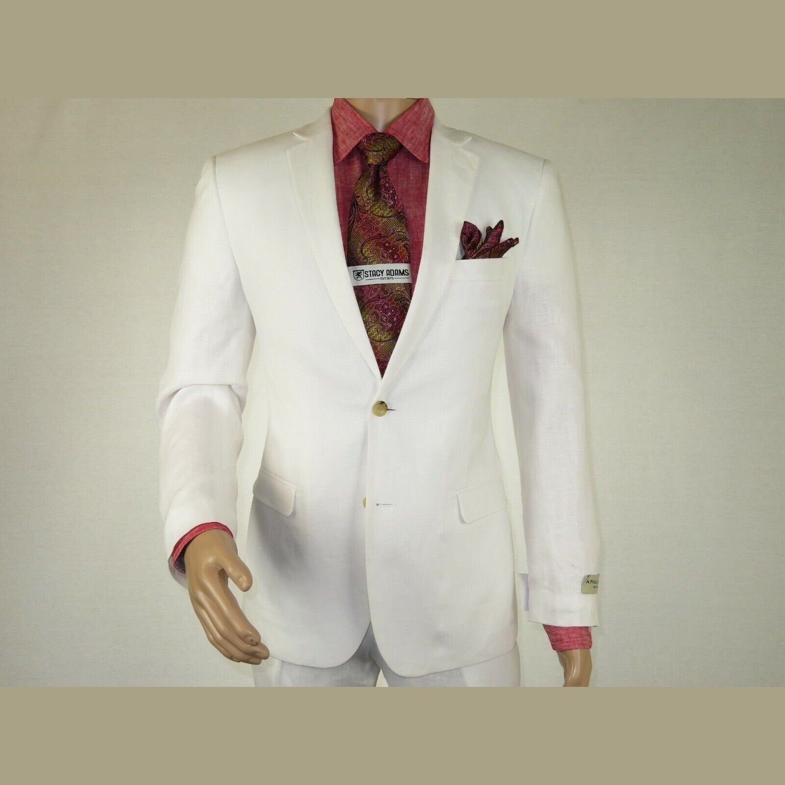 Men's Summer Linen Suit Apollo King Half Lined 2 Button Modern Fit SLN8 White - J.Valintin Men's Wear Legend - 7818