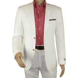 Men's Summer Linen Suit Apollo King Half Lined 2 Button Modern Fit SLN8 White - J.Valintin Men's Wear Legend - 7818