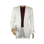 Men's Summer Linen Suit Apollo King Half Lined 2 Button Modern Fit SLN8 White - J.Valintin Men's Wear Legend - 7818