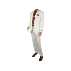 Men's Summer Linen Suit Apollo King Half Lined 2 Button Modern Fit SLN8 White - J.Valintin Men's Wear Legend - 7818