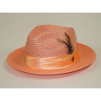 Men's Summer Spring Braid Straw style Hat by BRUNO CAPELO JULIAN JU903 Peach - J.Valintin Men's Wear Legend - 100397