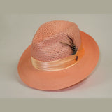 Men's Summer Spring Braid Straw style Hat by BRUNO CAPELO JULIAN JU903 Peach - J.Valintin Men's Wear Legend - 100397