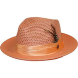 Men's Summer Spring Braid Straw style Hat by BRUNO CAPELO JULIAN JU903 Peach - J.Valintin Men's Wear Legend - 100397