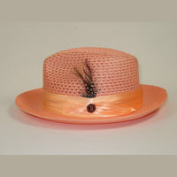 Men's Summer Spring Braid Straw style Hat by BRUNO CAPELO JULIAN JU903 Peach - J.Valintin Men's Wear Legend - 100397