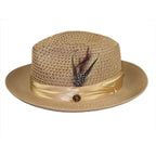 Men's Summer Spring Braid Straw style Hat by BRUNO CAPELO JULIAN JU904 Camel - J.Valintin Men's Wear Legend - Ju904 - Camel - S