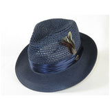 Men's Summer Spring Braid Straw style Hat by BRUNO CAPELO JULIAN JU907 Navy - J.Valintin Men's Wear Legend - Ju907 - Navy - S