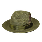 Men's Summer Spring Braid Straw style Hat by BRUNO CAPELO JULIAN JU908 Olive - J.Valintin Men's Wear Legend - Ju908 - Olive - S