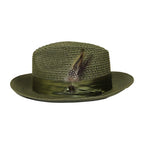 Men's Summer Spring Braid Straw style Hat by BRUNO CAPELO JULIAN JU908 Olive - J.Valintin Men's Wear Legend - Ju908 - Olive - S