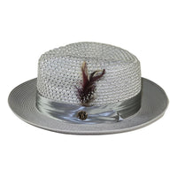 Men's Summer Spring Braid Straw style Hat by BRUNO CAPELO JULIAN JU909 Silver - J.Valintin Men's Wear Legend - Ju909 - Silver - S