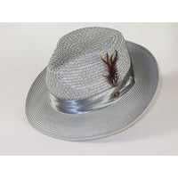 Men's Summer Spring Braid Straw style Hat by BRUNO CAPELO JULIAN JU909 Silver - J.Valintin Men's Wear Legend - Ju909 - Silver - S